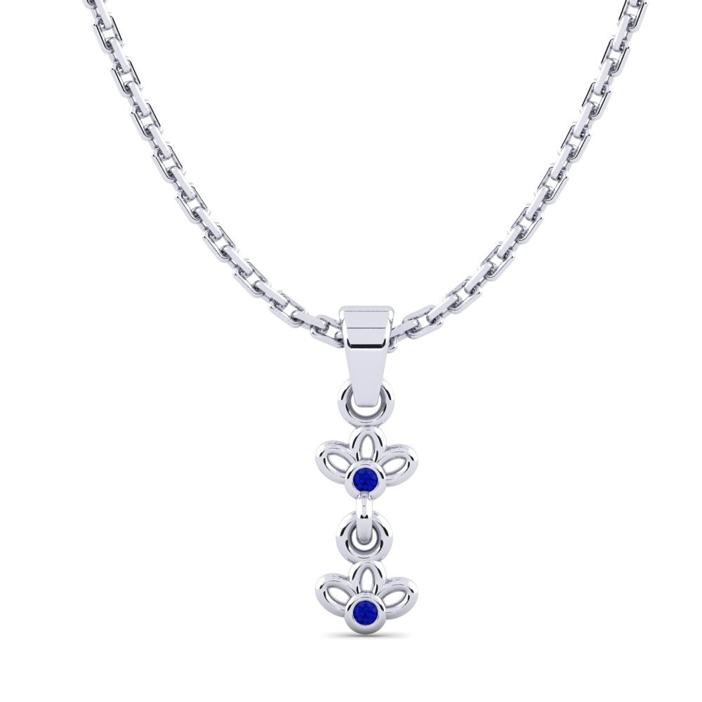 18k Oro Blanco Zafiro Colgante de Mujer Bonkar
