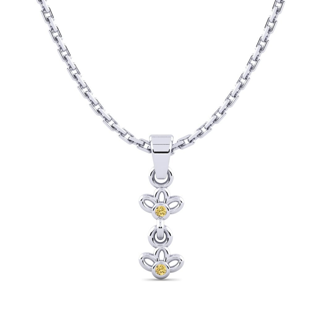 Paladio 950 Diamante Amarillo Colgante de Mujer Bonkar