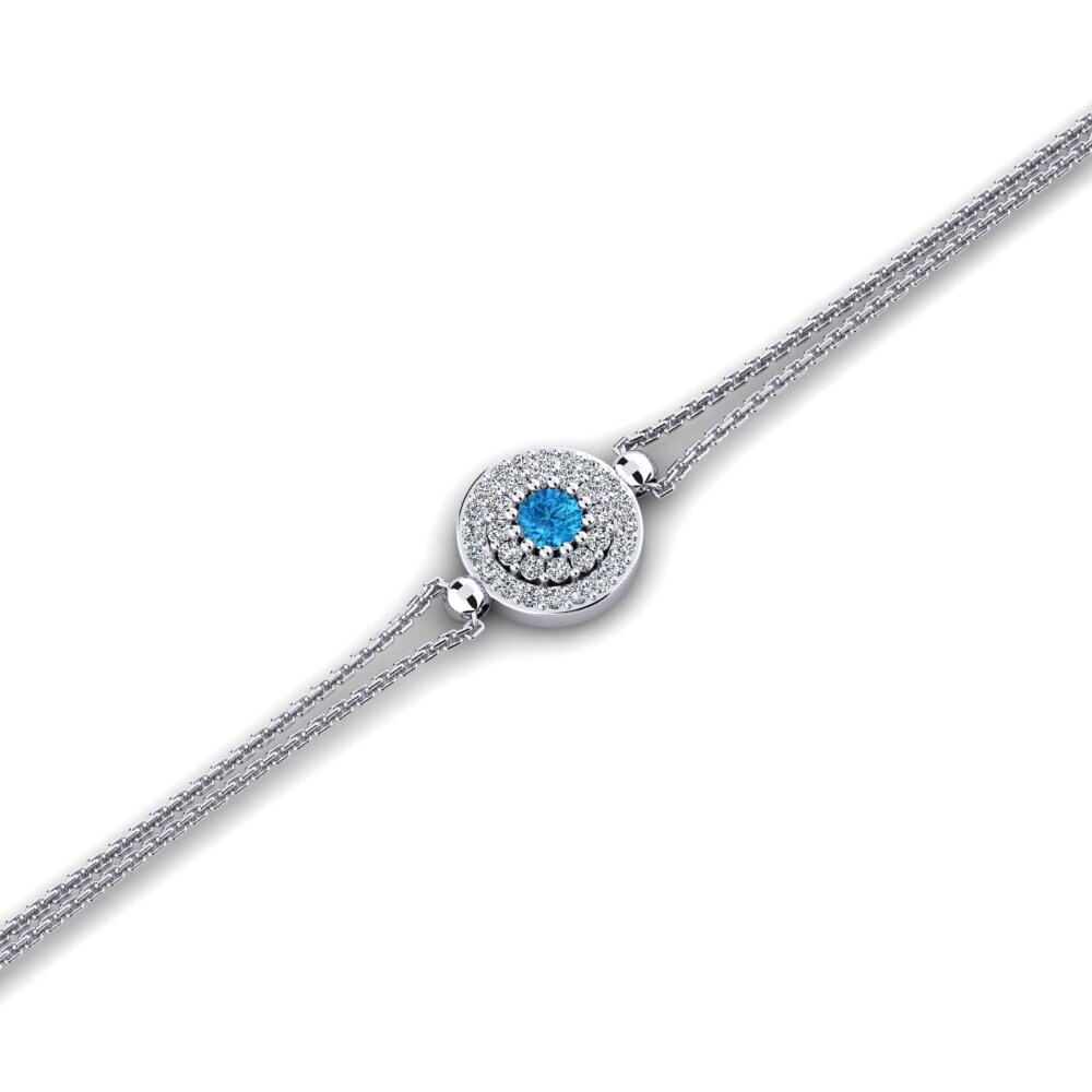 9ct White Gold Blue Topaz Women's Bracelet Bono