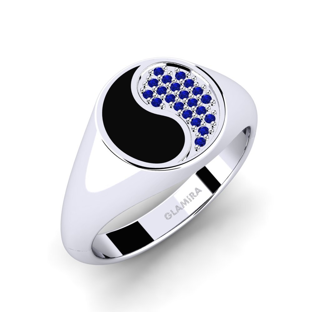 Weiß-Silber Saphir Herrenring Boone