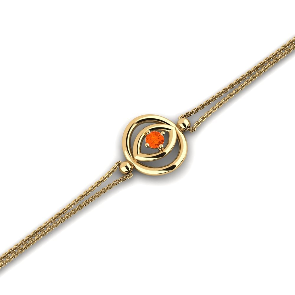 14k Oro Amarillo Ópalo Fuego Pulsera de Mujer Bopleste
