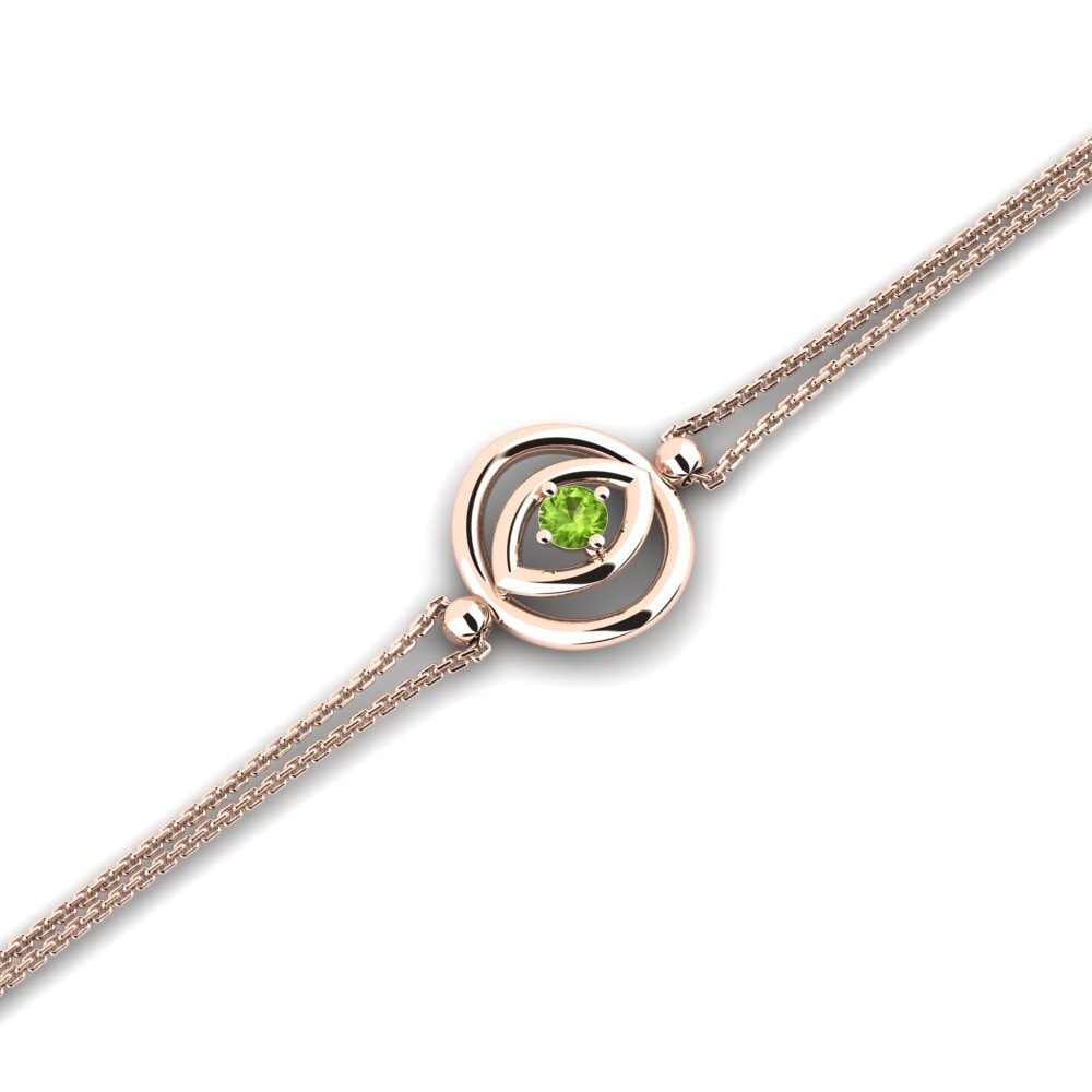 9ct Rose Gold Peridot Women's Bracelet Bopleste