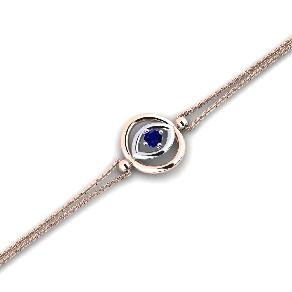 9ct Rose & White Gold Sapphire Women's Bracelet Bopleste