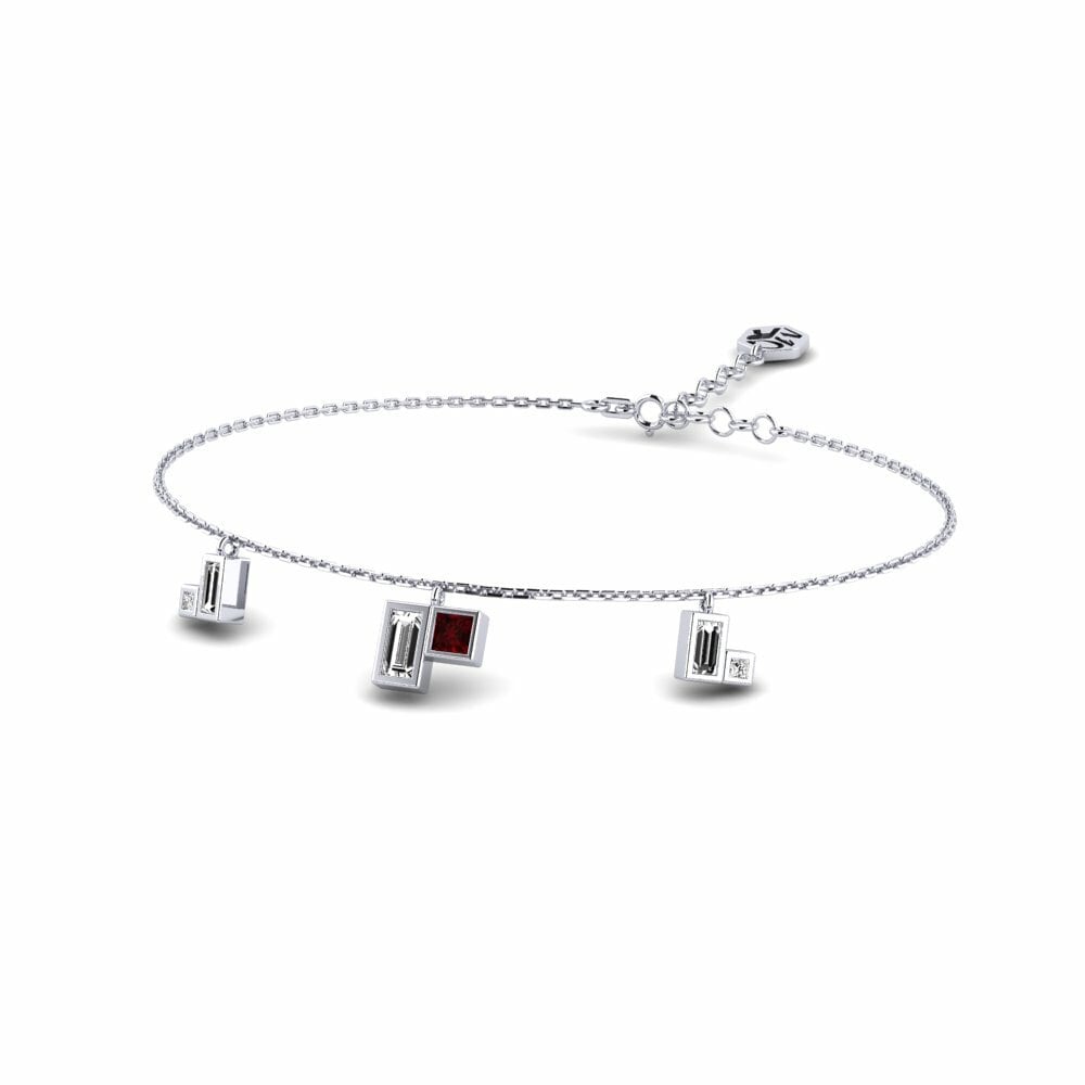 950 Platinum Garnet Women's Bracelet Bopolu
