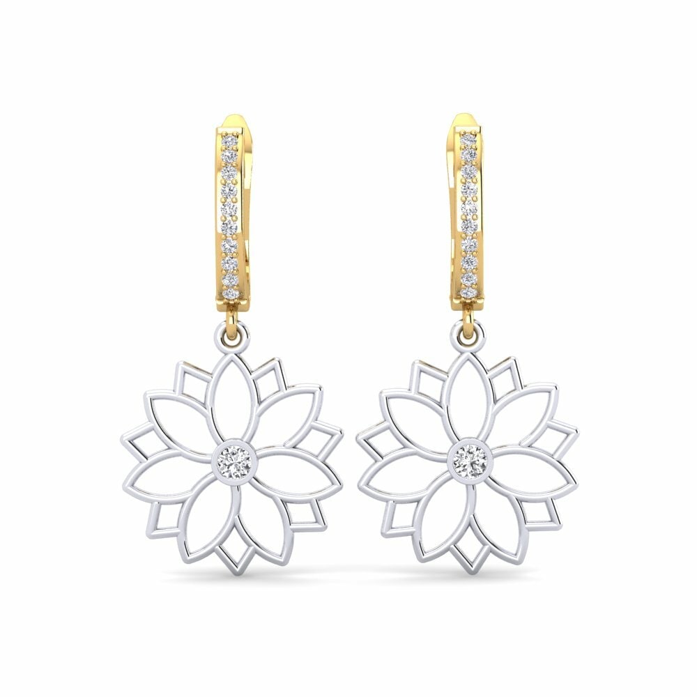 18k Oro Blanco & Amarillo Pendiente de mujer Bora