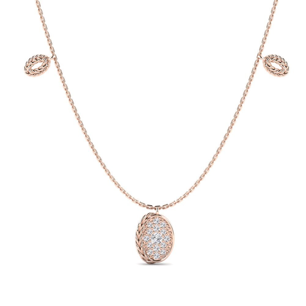 9ct Rose Gold Diamond Women's Necklace Borer