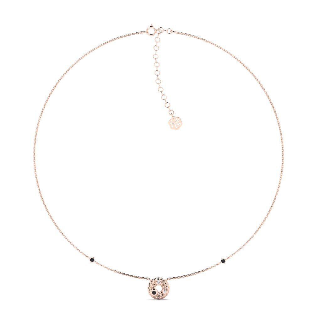 9ct Rose Gold Black Diamond Women's Choker Necklace Borjes