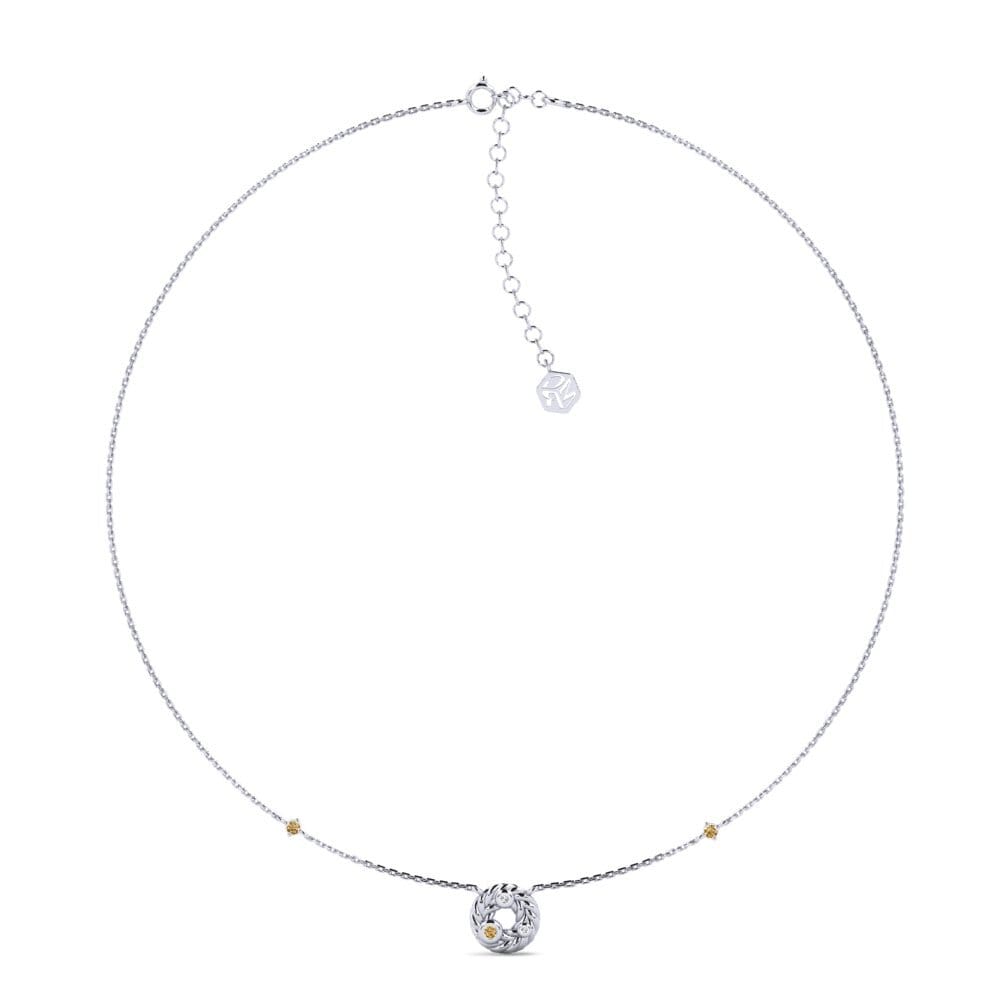 950 Platinum Brown Diamond Women's Choker Necklace Borjes