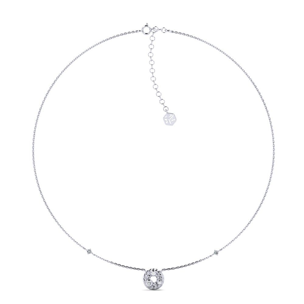 9ct White Gold Zirconia Women's Choker Necklace Borjes