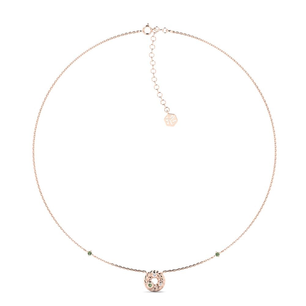 18ct Rose Gold Green Diamond Women's Choker Necklace Borjes