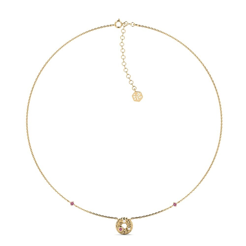 18ct Yellow Gold Rhodolite Garnet Women's Choker Necklace Borjes