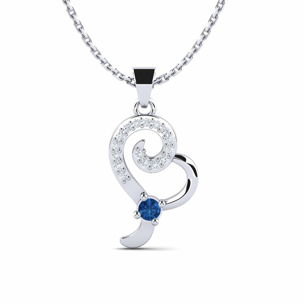 Donker Blauwe Zirkoon Dames Hanger Borna