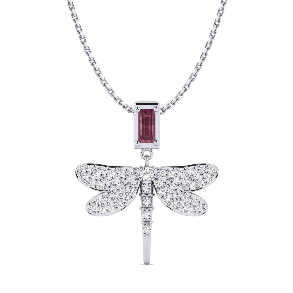 950 Platinum Rhodolite Garnet Women's Pendant Bornes