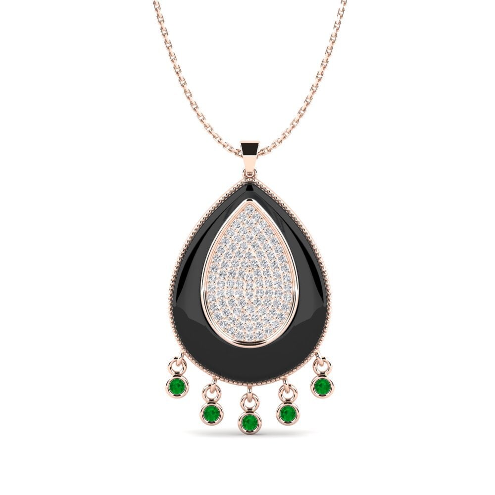 9ct Rose Gold Emerald Women's Pendant Borquez