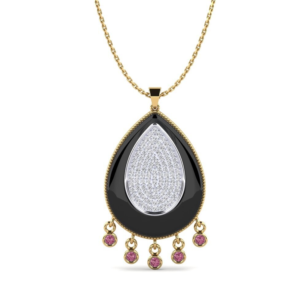 18ct Yellow & White Gold Rhodolite Garnet Women's Pendant Borquez