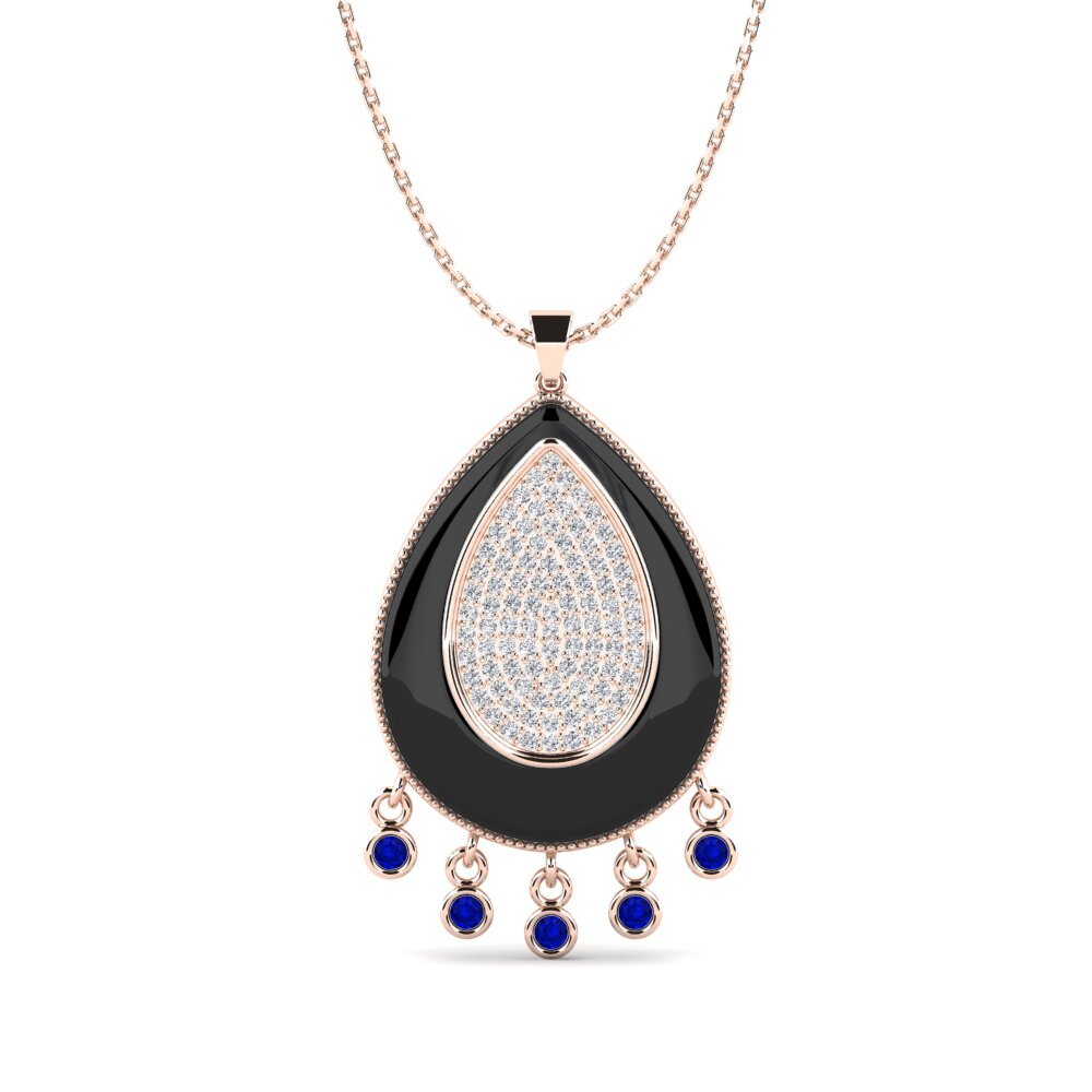 9ct Rose Gold Sapphire Women's Pendant Borquez