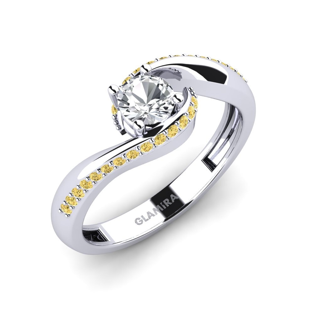 Hvid Zirkon Forlovelsesring Bostanget