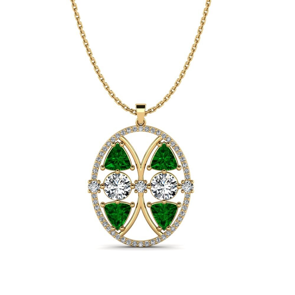 Trillion Green Zirconia Pendant Bothan
