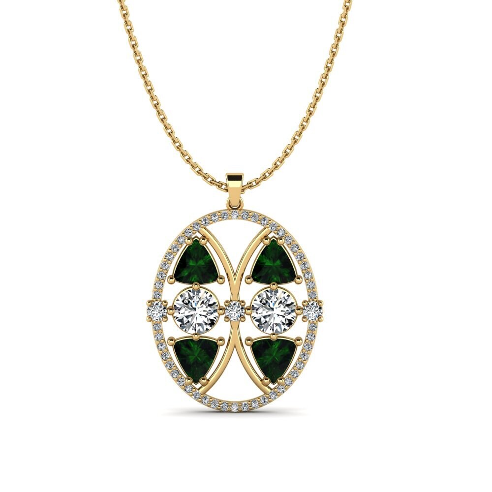 Trillion Green Tourmaline Women's Pendant Bothan