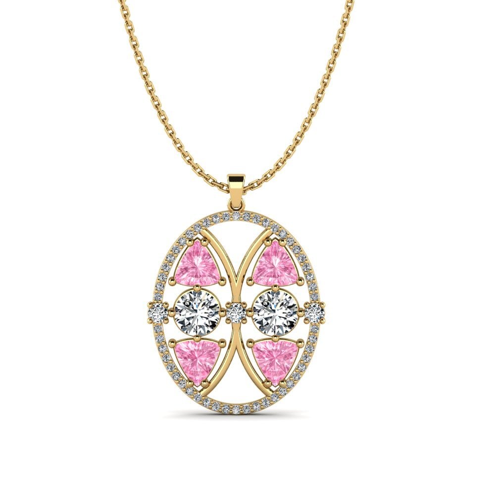 Trillion Pink Sapphire Pendant Bothan