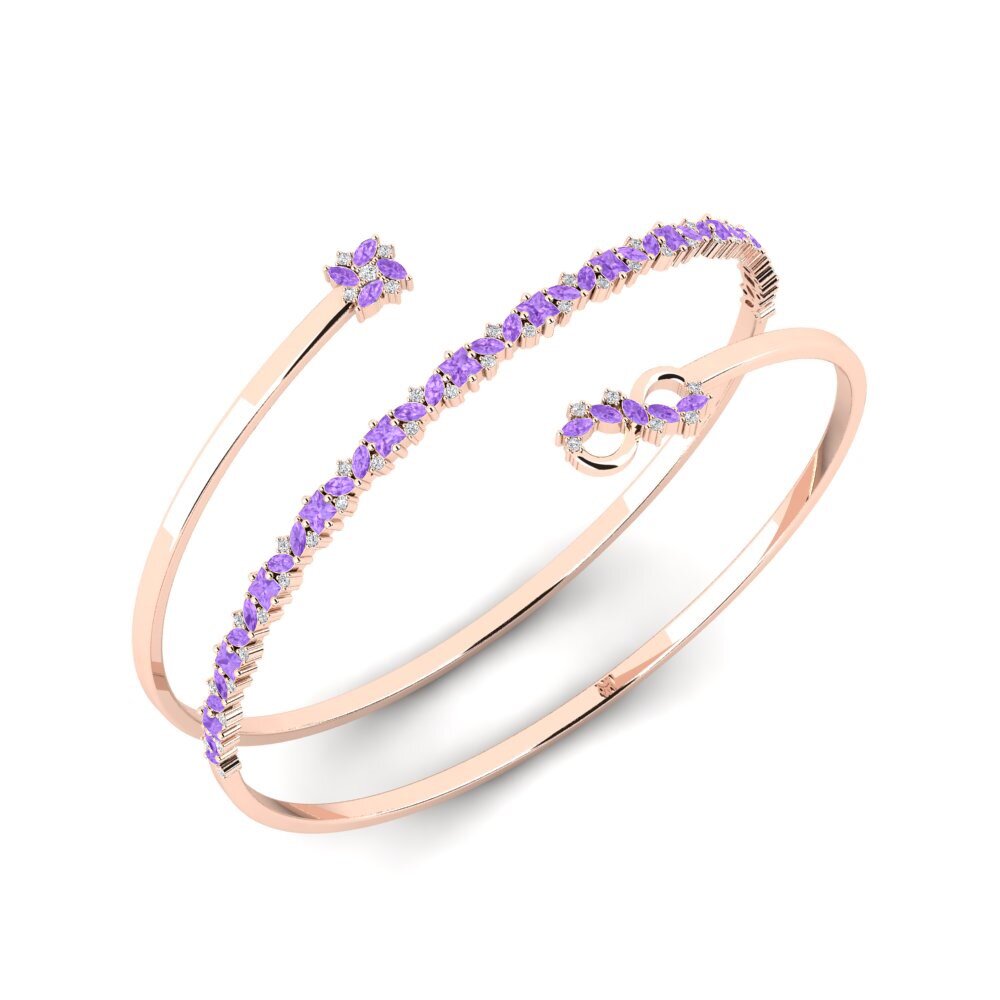 9ct Rose Gold Amethyst Women's Bangle Botri