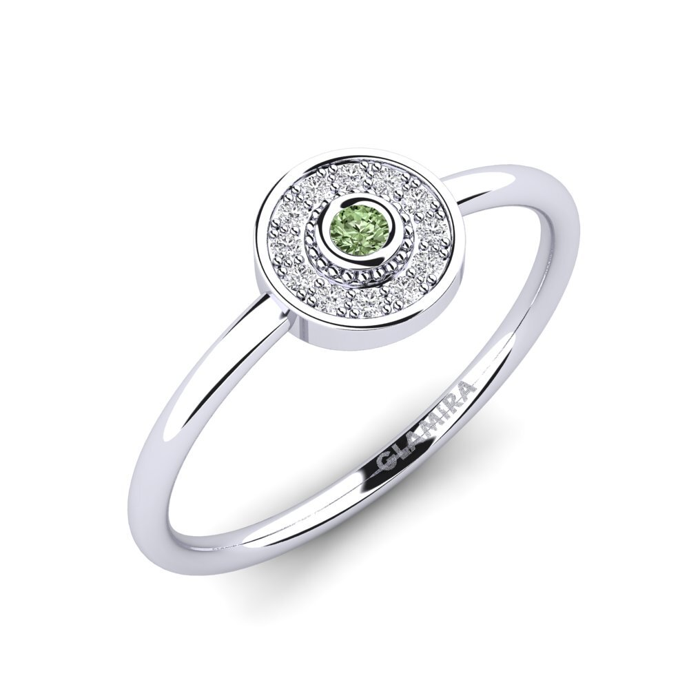 585 Bílé zlato Zelený diamant Zásnubní prsten Botte