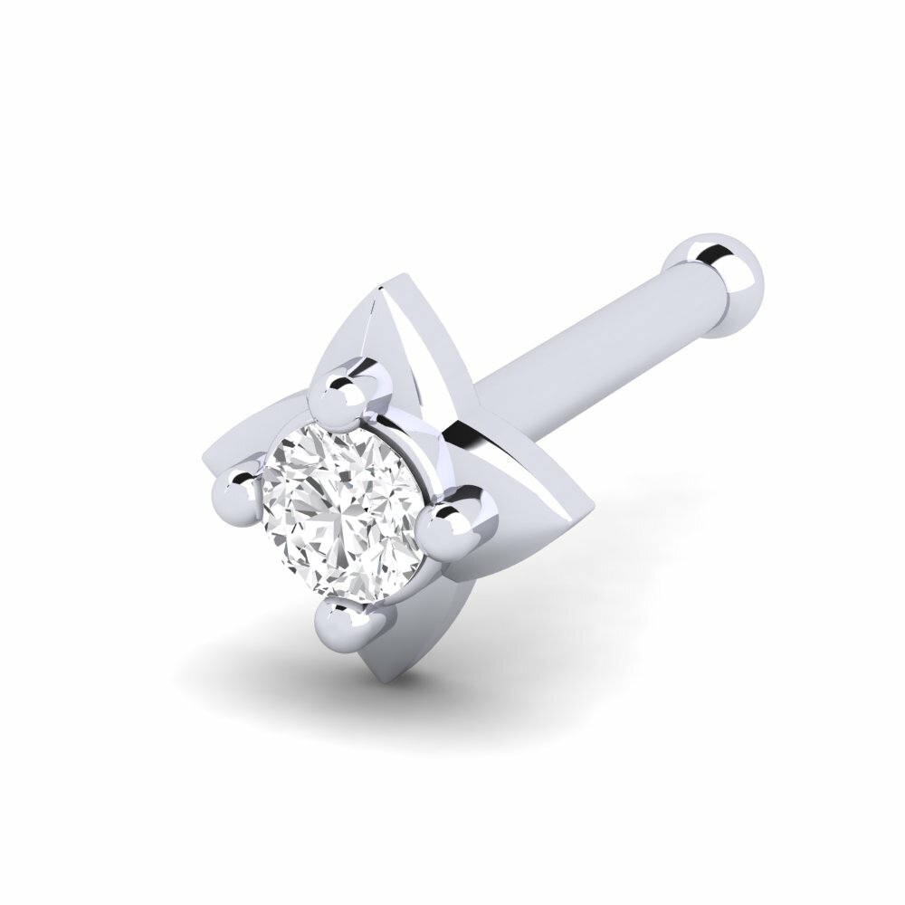 White sapphire Nose Pin Boueuxuse