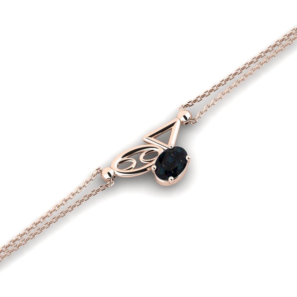 9ct Rose Gold Black Opal Women's Bracelet Boundness