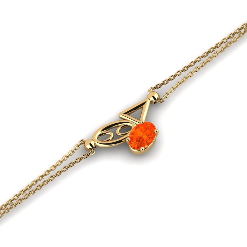 14k Oro Amarillo Ópalo Fuego Pulsera de Mujer Boundness