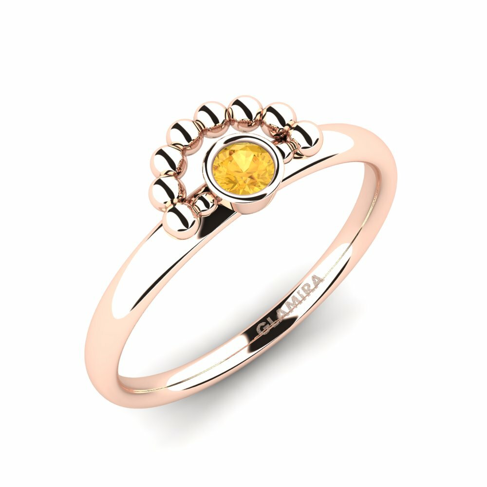 9k Rose Gold Citrine Engagement Ring Bourdon