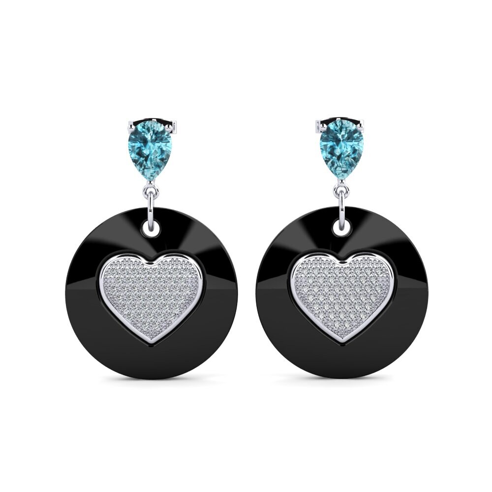 White Silver Blue Zircon Women's Earring Bourke
