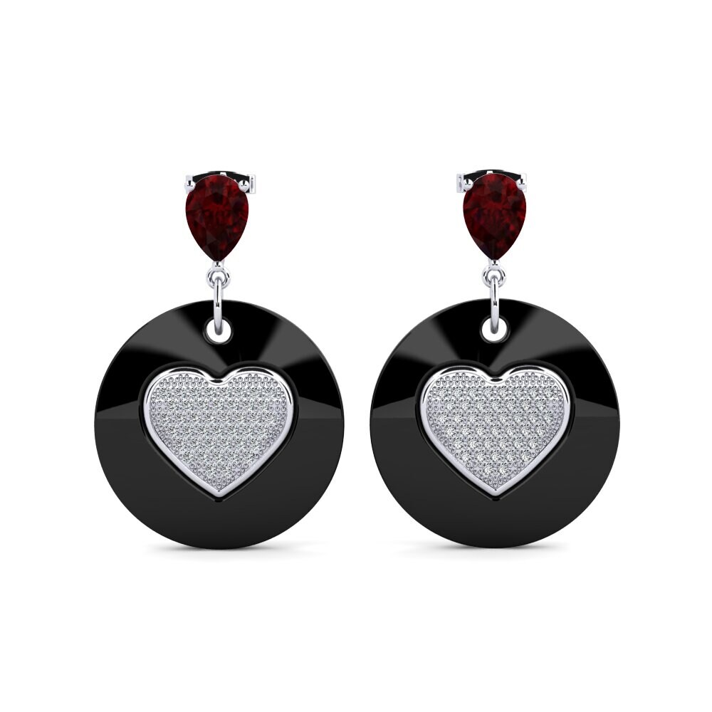 950 Platinum Garnet Women's Earring Bourke