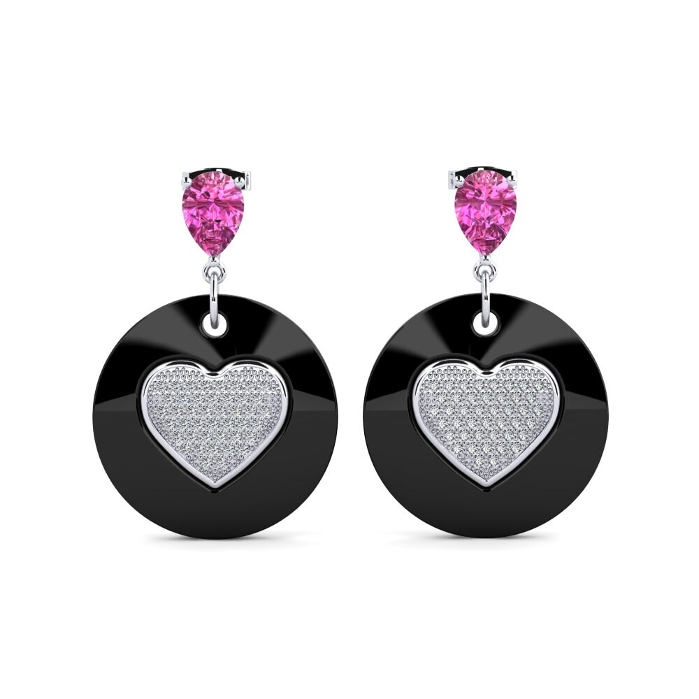 950 Platinum Pink Topaz Women's Earring Bourke