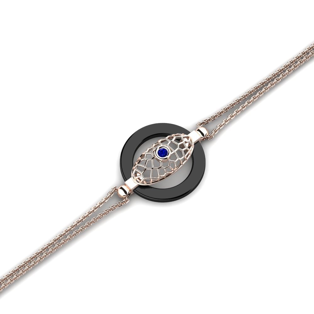 18k Oro Rosa Zafiro Pulsera de Mujer Boutwell