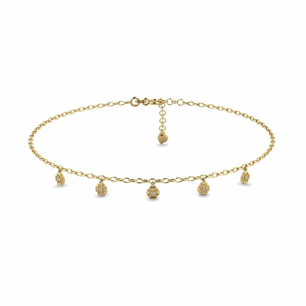Or Jaune 18k Chaîne cheville femme Bovid