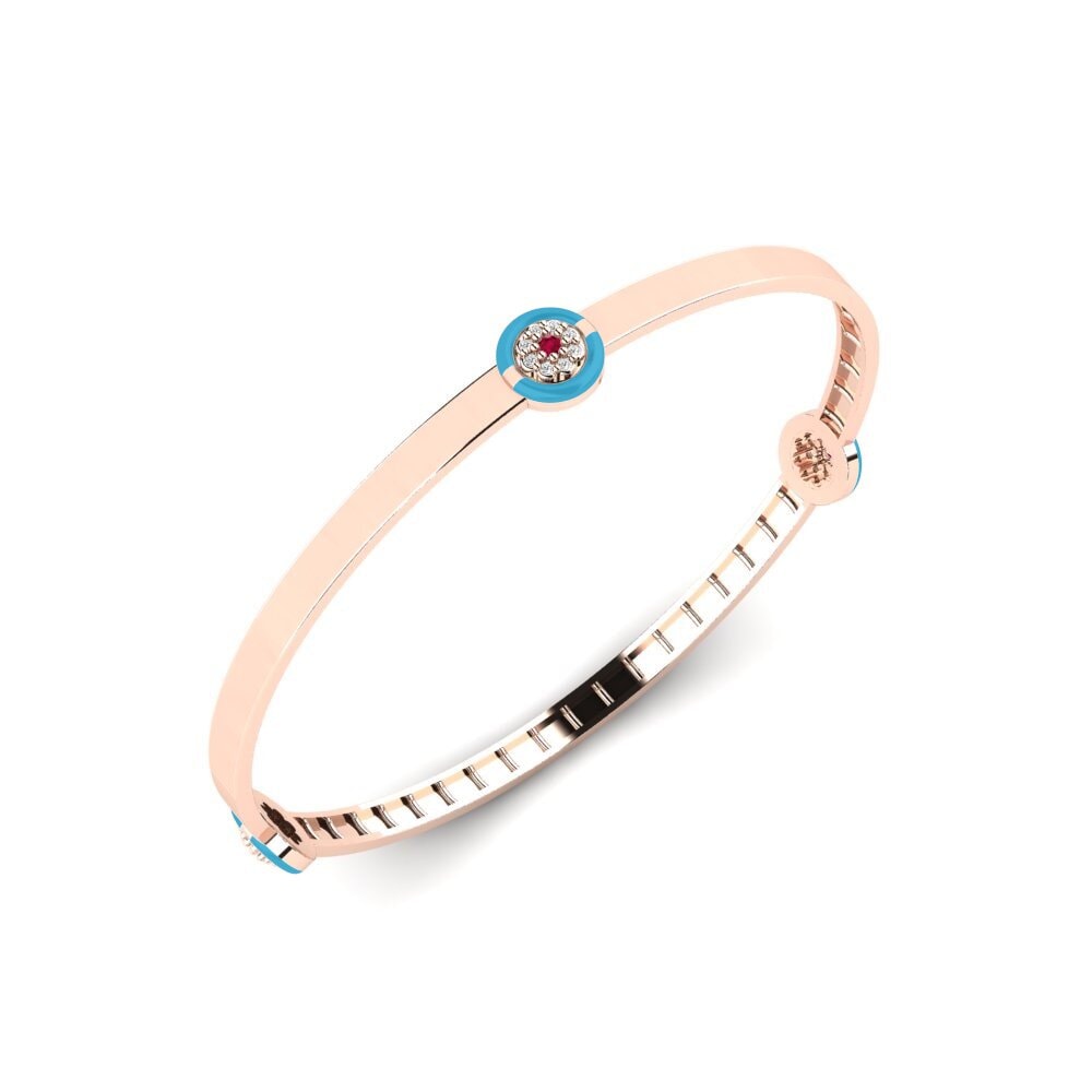 14ct Rose Gold Ruby Women's Bangle Bowman