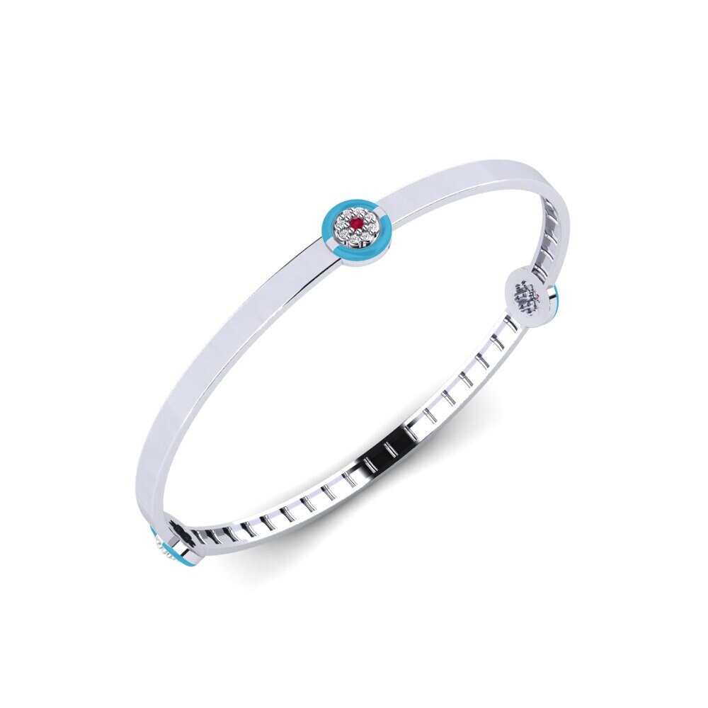 18ct White Gold Ruby Women's Bangle Bowman