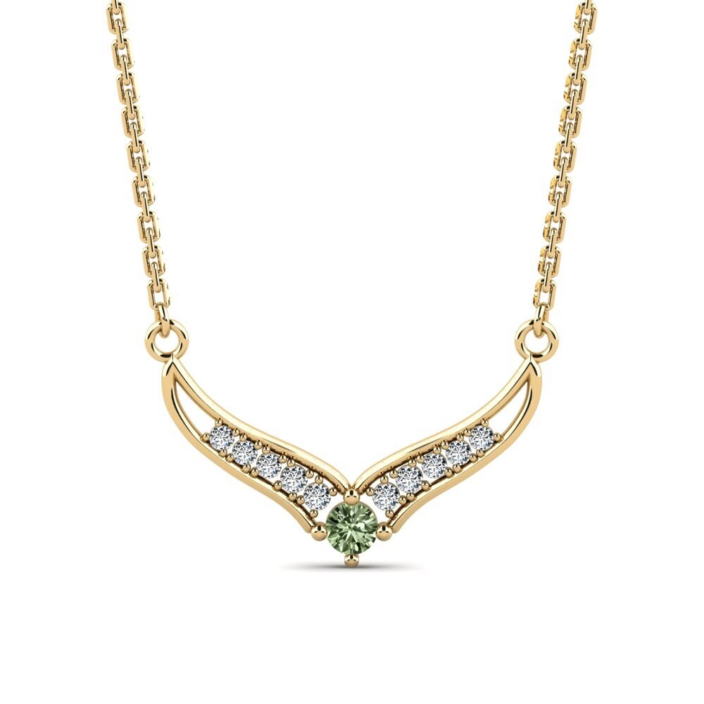 Grüner Diamant Damen halskette Boyza