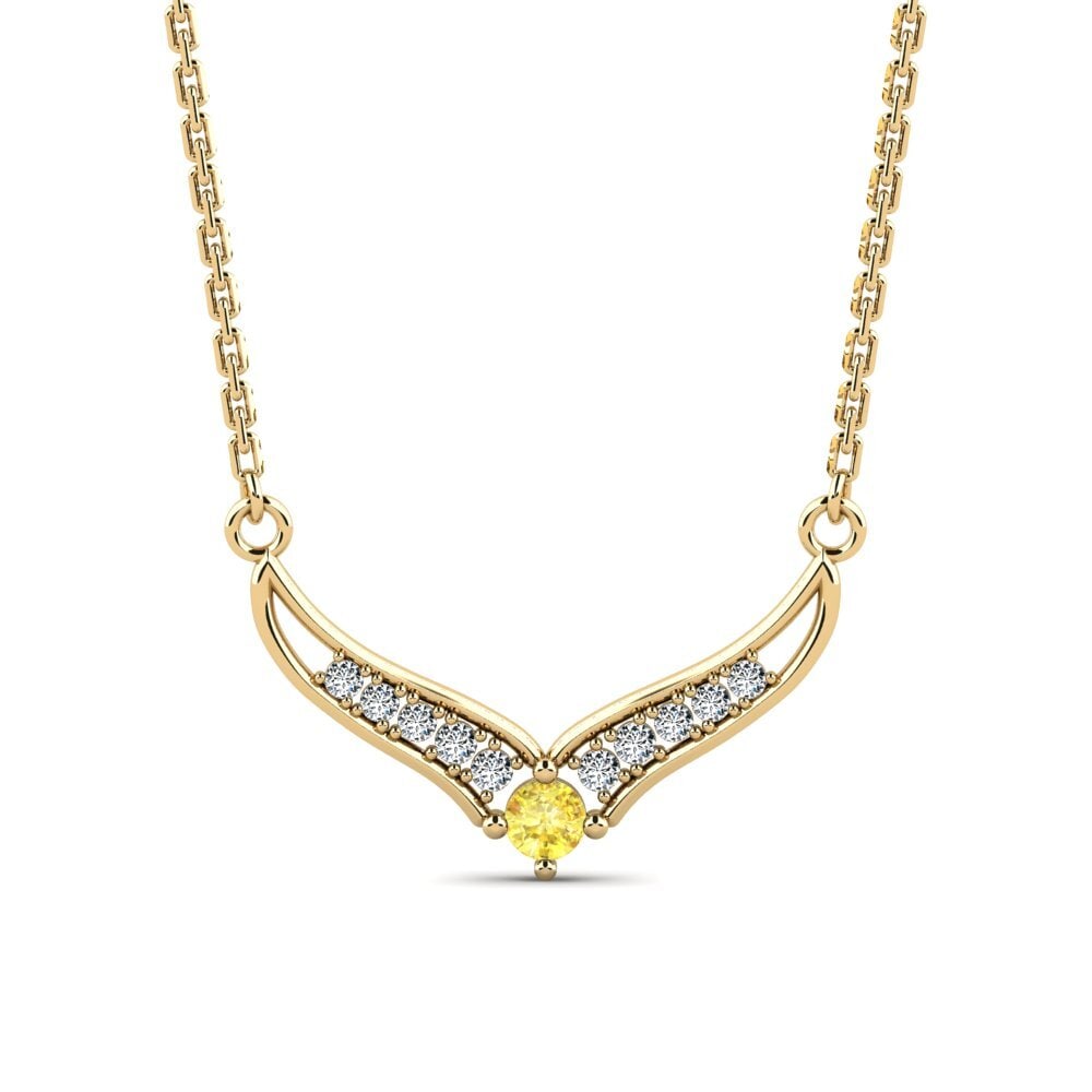 Yellow Sapphire Women's Necklace Boyza