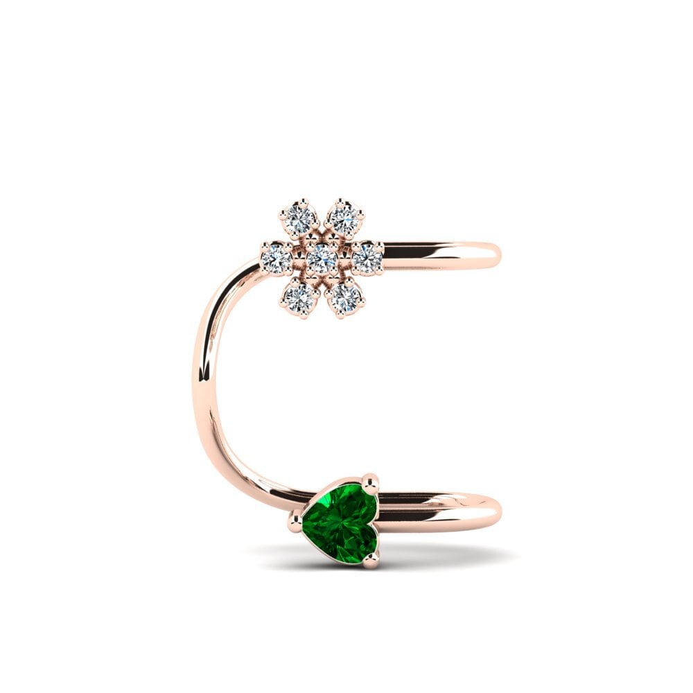 14k Oro Rosa Circonita Verde Pendiente de mujer Bozelle