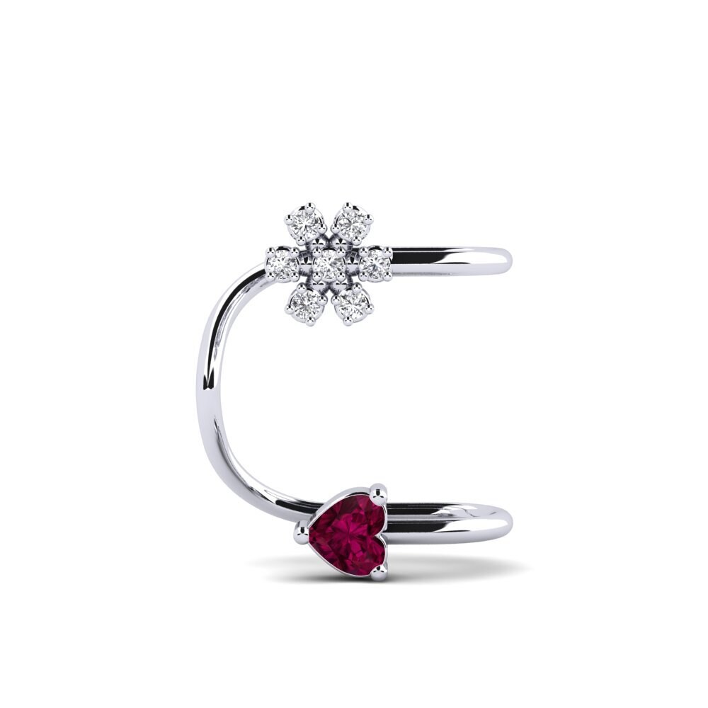 9ct White Gold Rhodolite Garnet Women's Earring Bozelle