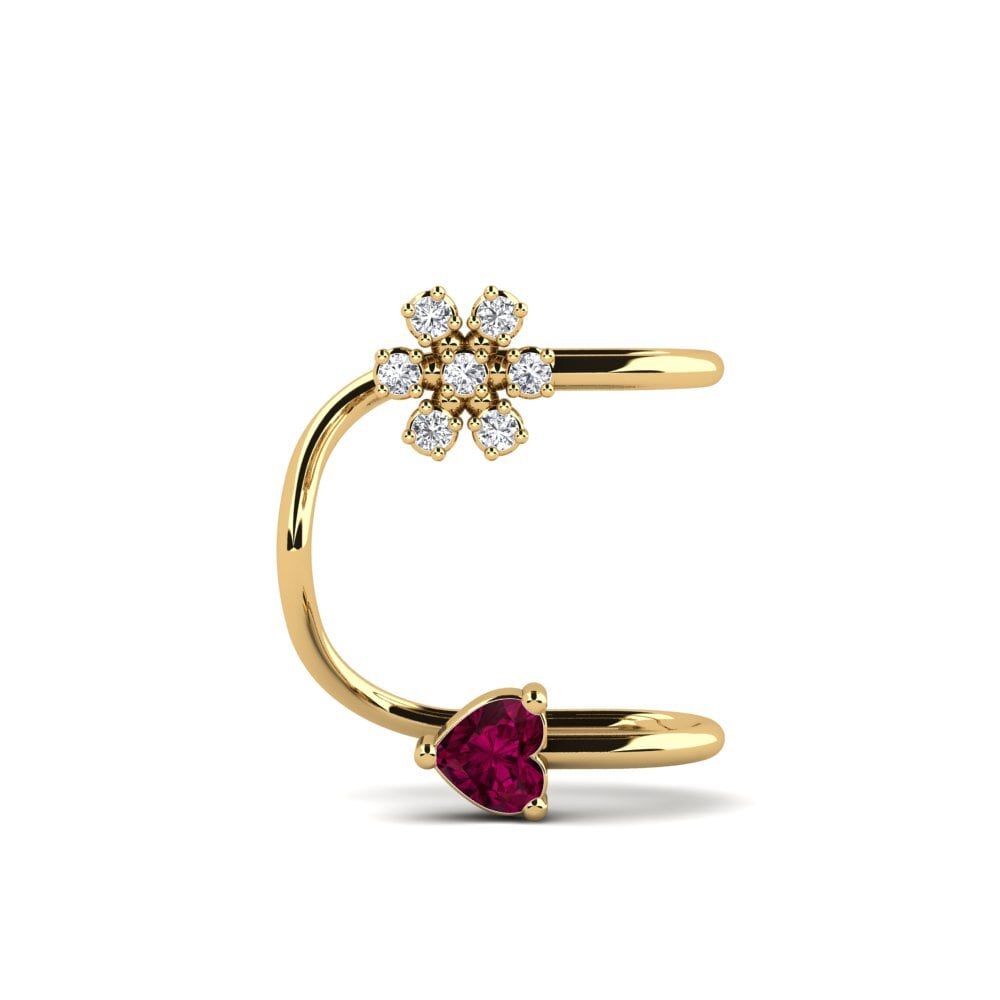 18ct Yellow Gold Rhodolite Garnet Women's Earring Bozelle