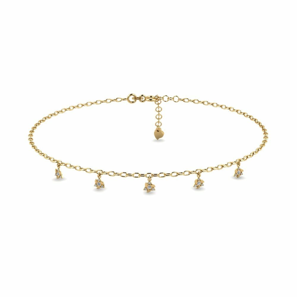 Or Jaune 18k Chaîne cheville femme Braga