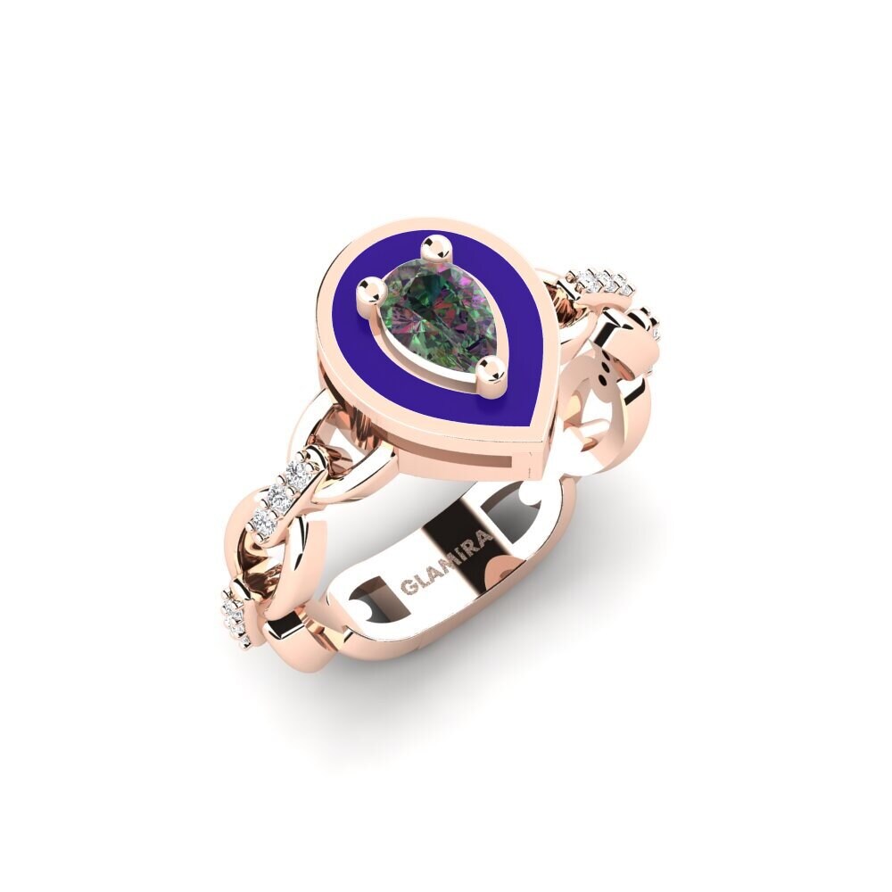 14k Rose Gold Mystic Topaz SYLVIE Ring Braks - A