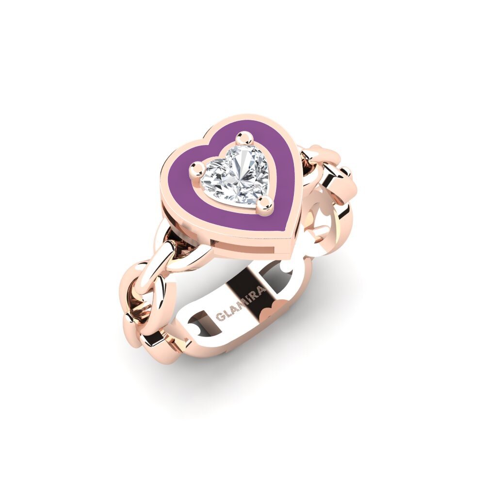 14K Rood Goud Witte zirkoon SYLVIE Ringen Braks - B