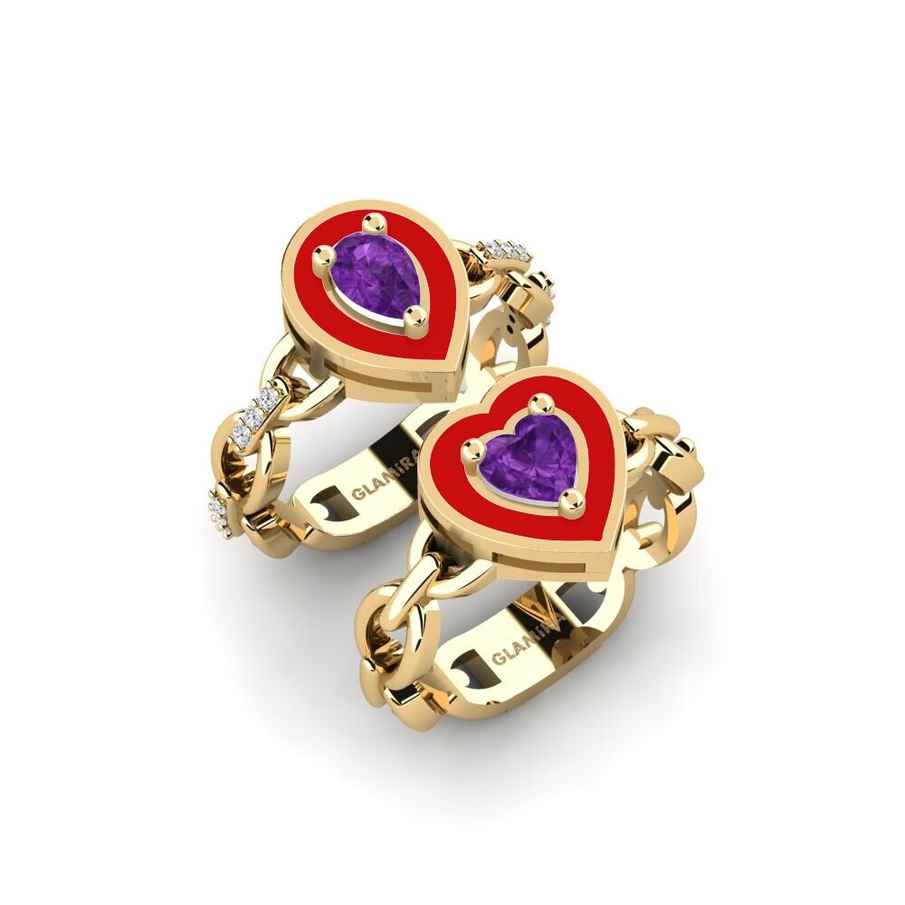 Amethyst Stackable Ring Braks - SET