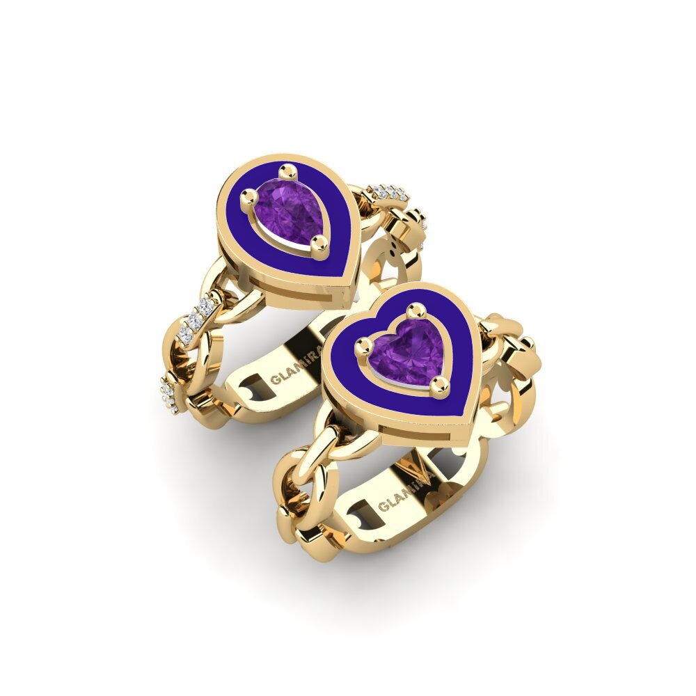 Amethyst Stackable Ring Braks - SET