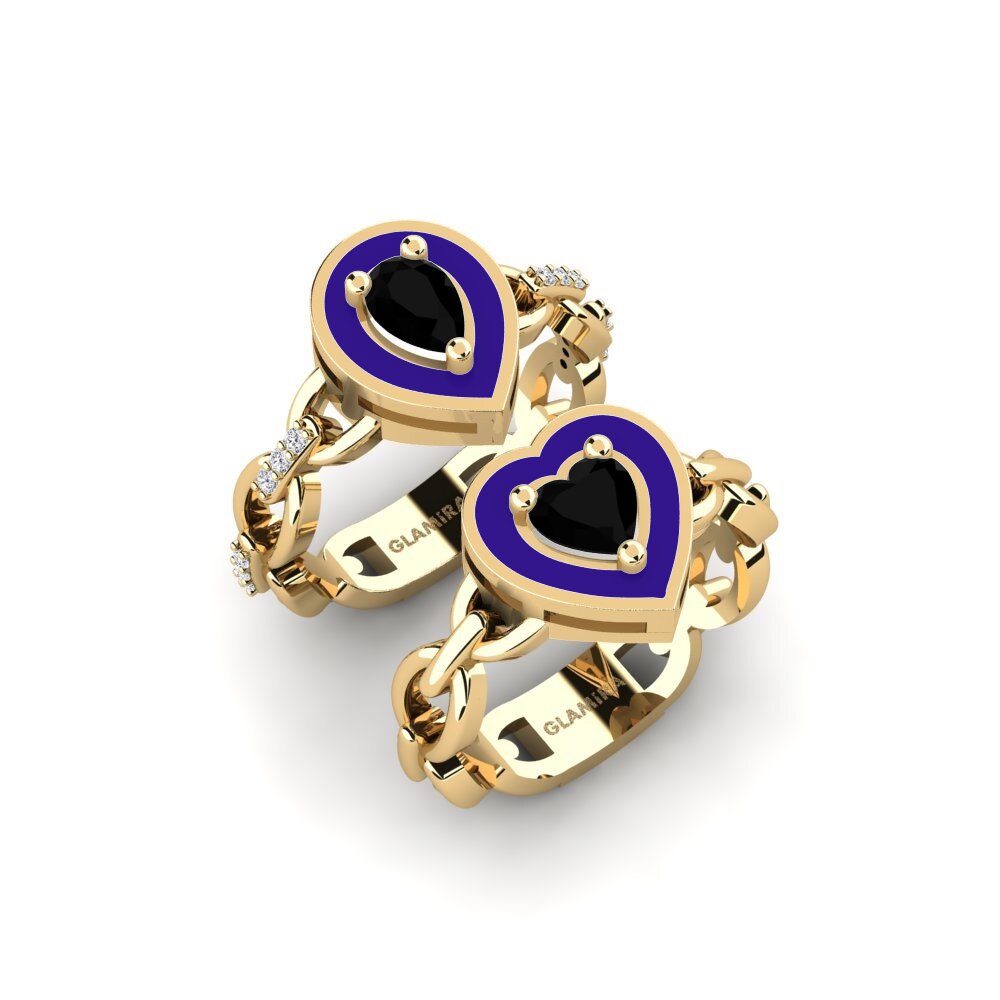 Black Onyx Stackable Ring Braks - SET