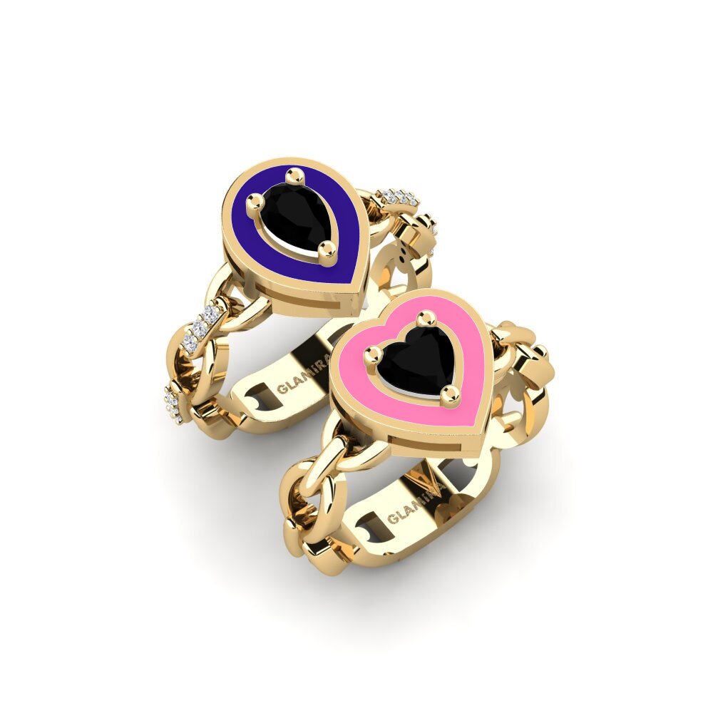 Black Onyx Stackable Ring Braks - SET