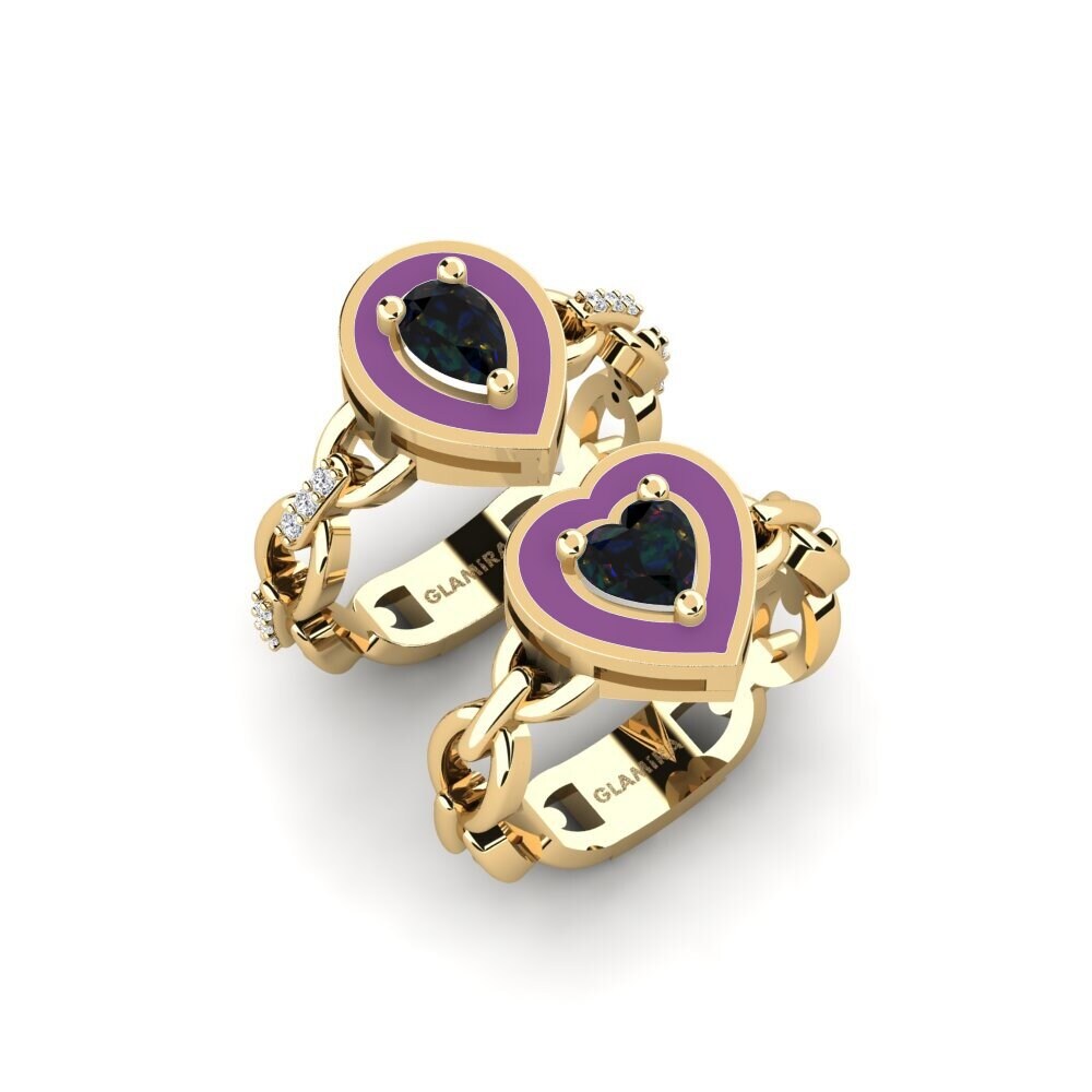 Black Opal Stackable Ring Braks - SET